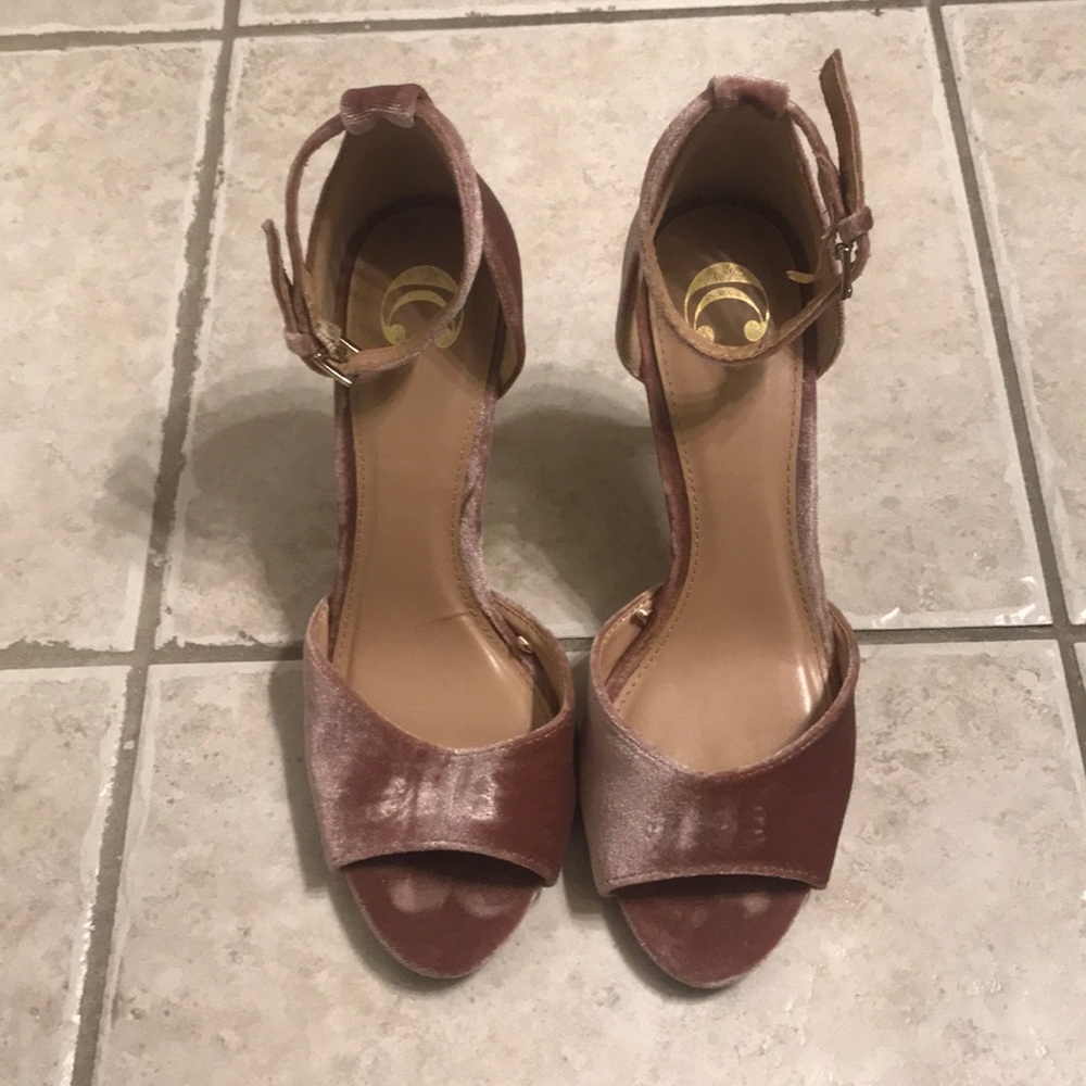 Velvet high heels
